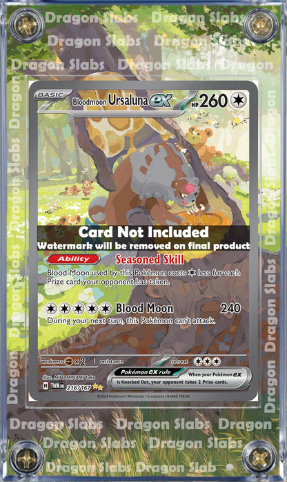 Pokemon Bloodmoon Ursaluna EX 216/217 Twilight Masquerade Custom Display Case Slab