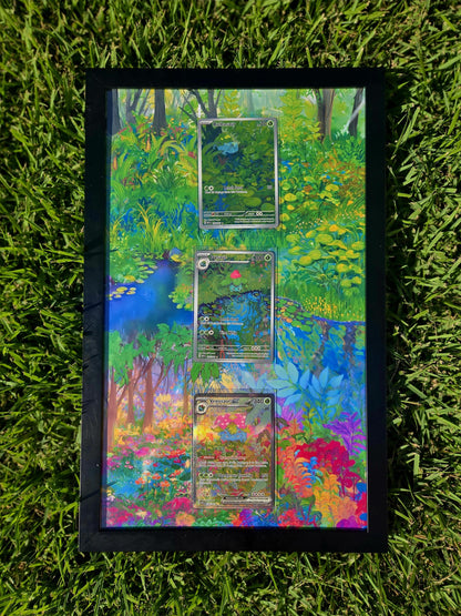 Pokemon 151 Bulbasaur, Ivysaur, Venusaur EX 8.5 x 14" Display Frame Extended Artwork Frame