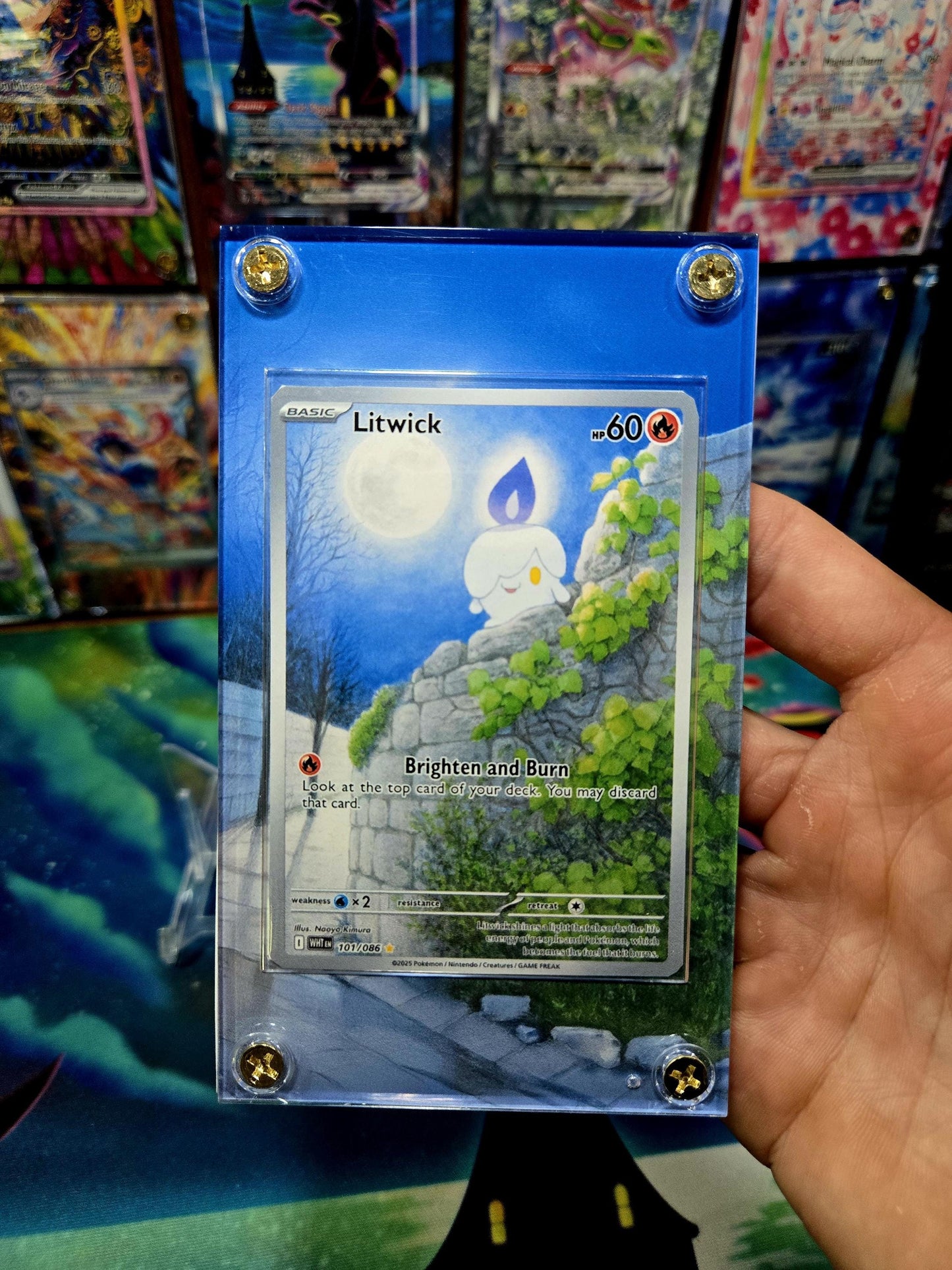 Pokemon Litwick IR 101/086 White Flare Extended Art Case