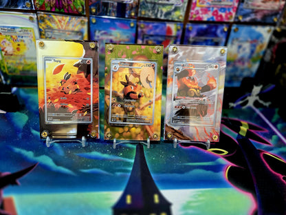 x3 Pokemon Tepig, Pignite, Emboar EX IR 096, 097, 098 Black Bolt Extended Art Cases