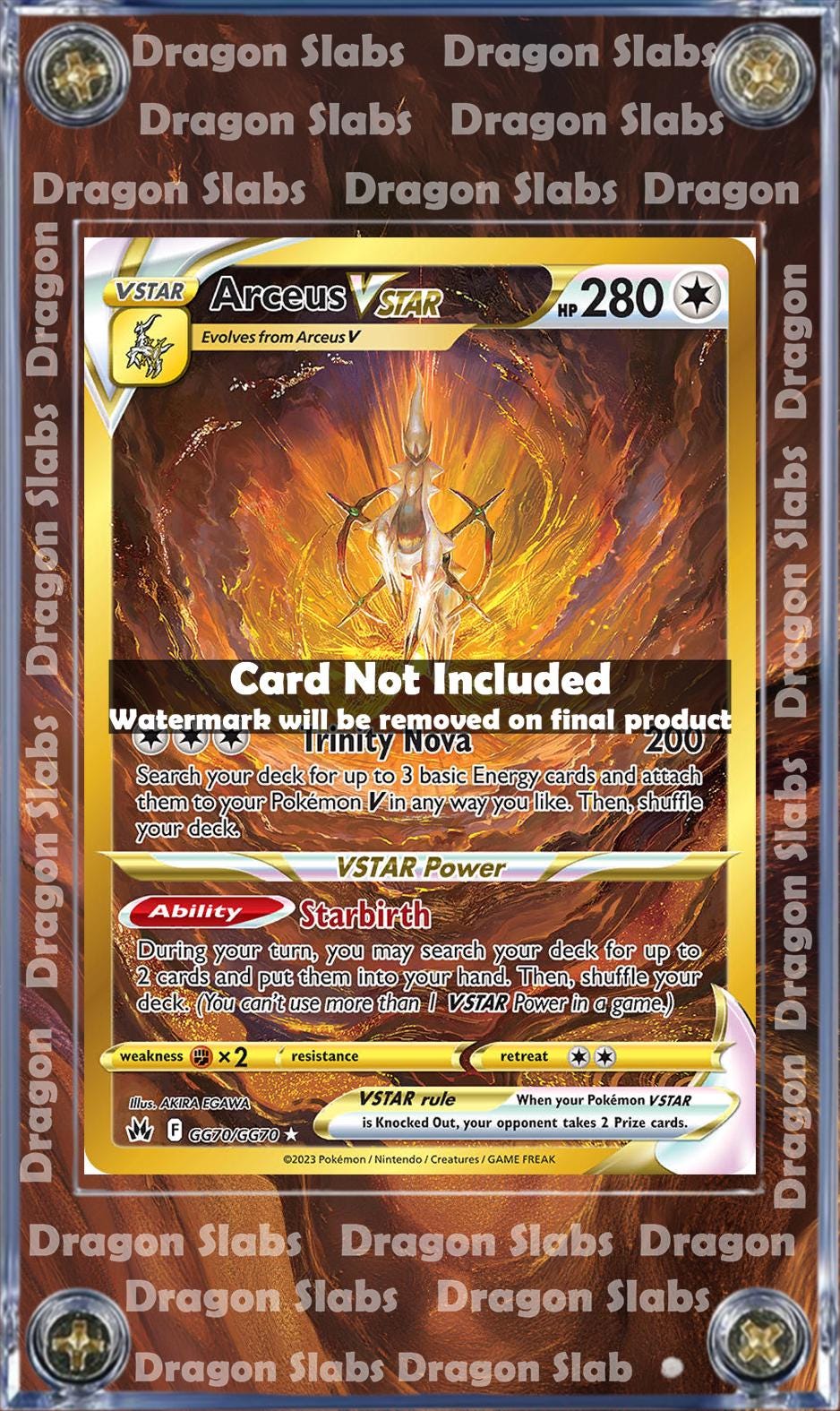 Pokemon Arceus VSTAR GG70 Crown Zenith Promo Alt Art Display Case Slab