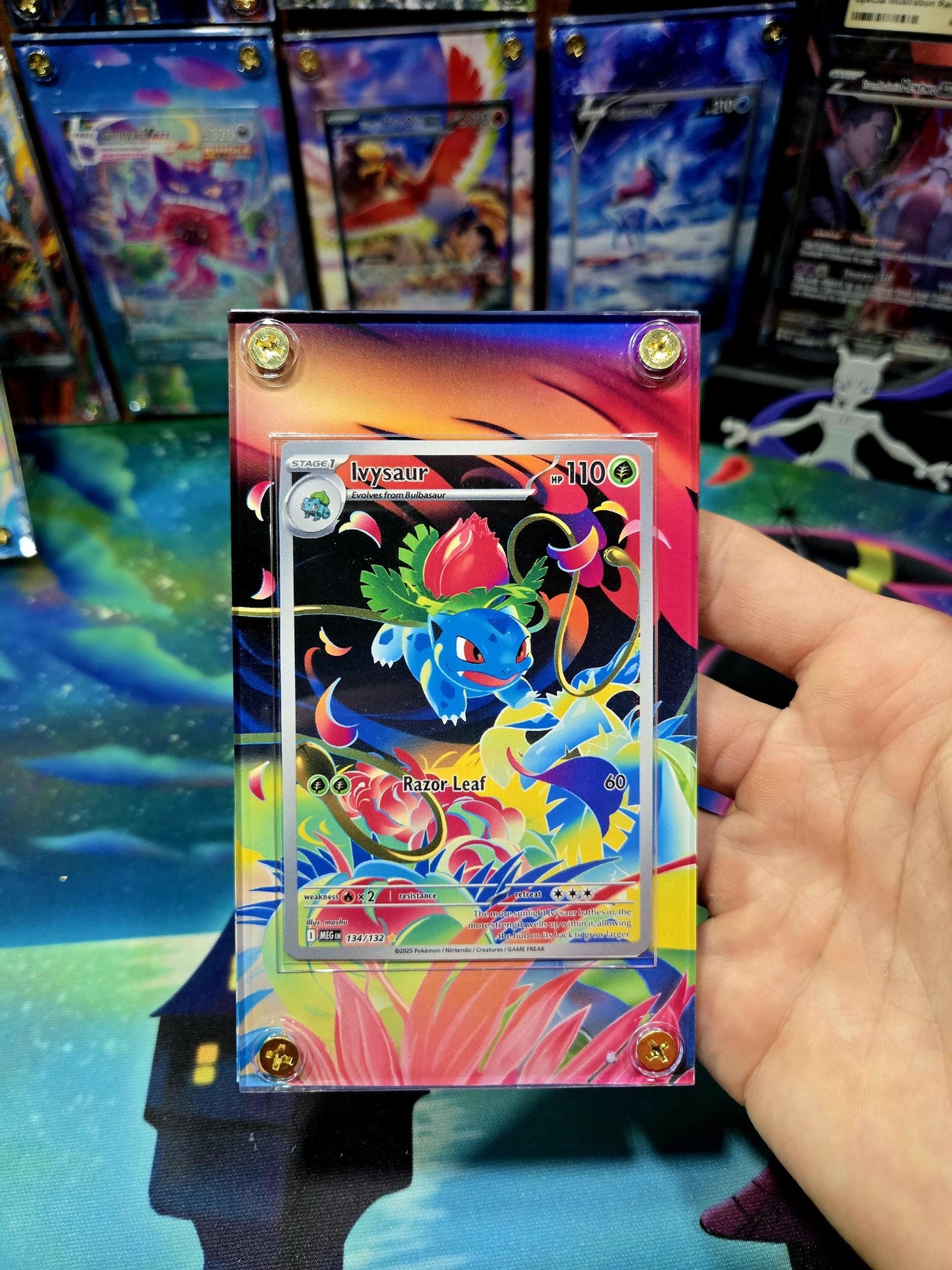 x2 Pokemon Bulbasaur & Ivysaur IR 133 134/132 Extended Artwork Cases