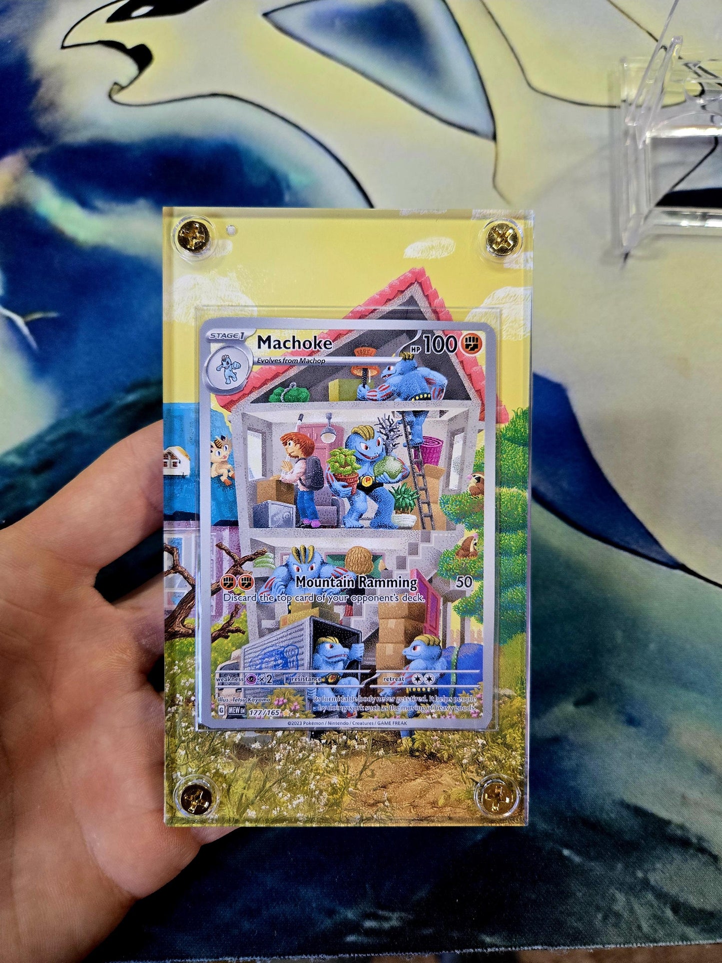 Pokemon 151 Machoke 177/165 Custom Display Case from Pokemon 151 Extended Artwork