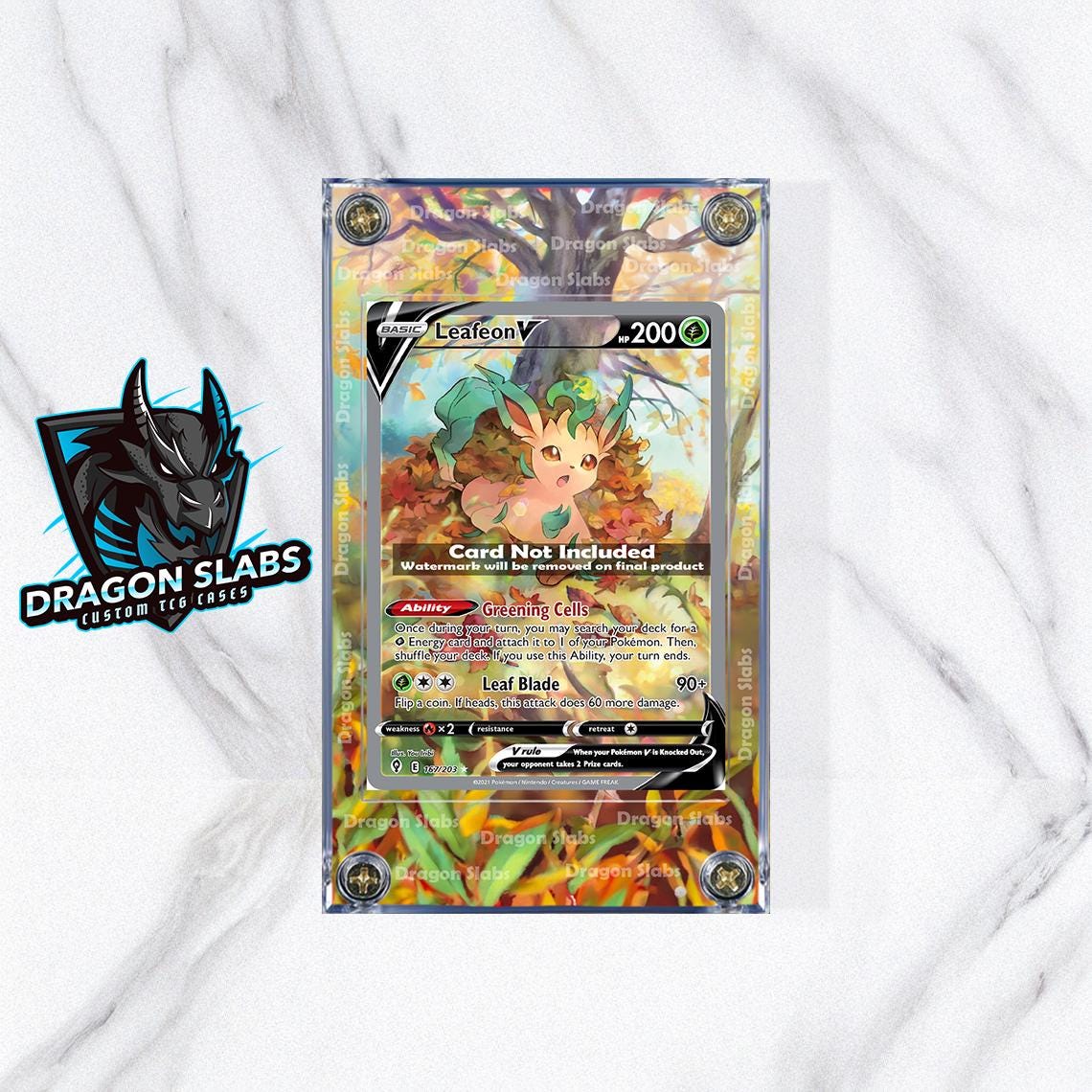 Pokemon Leafeon V Alt Art 167/203 Evolving Skies Extended Artwork Case