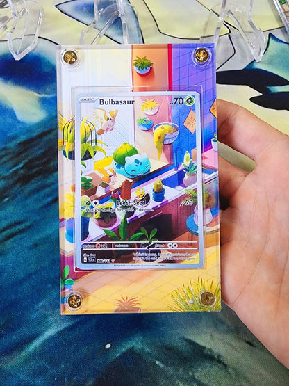 X2 Pokemon Bulbasaur Squirtle Stellar Crown Card Custom Display Cases Extended Artwork