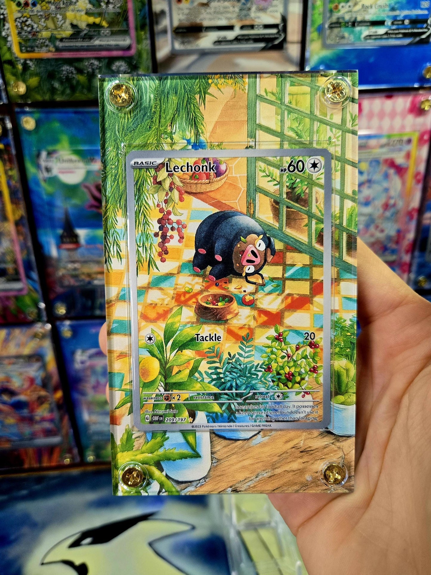 Pokemon Lechonk 209/197 Obsidian Flames Extended Artwork Custom Case