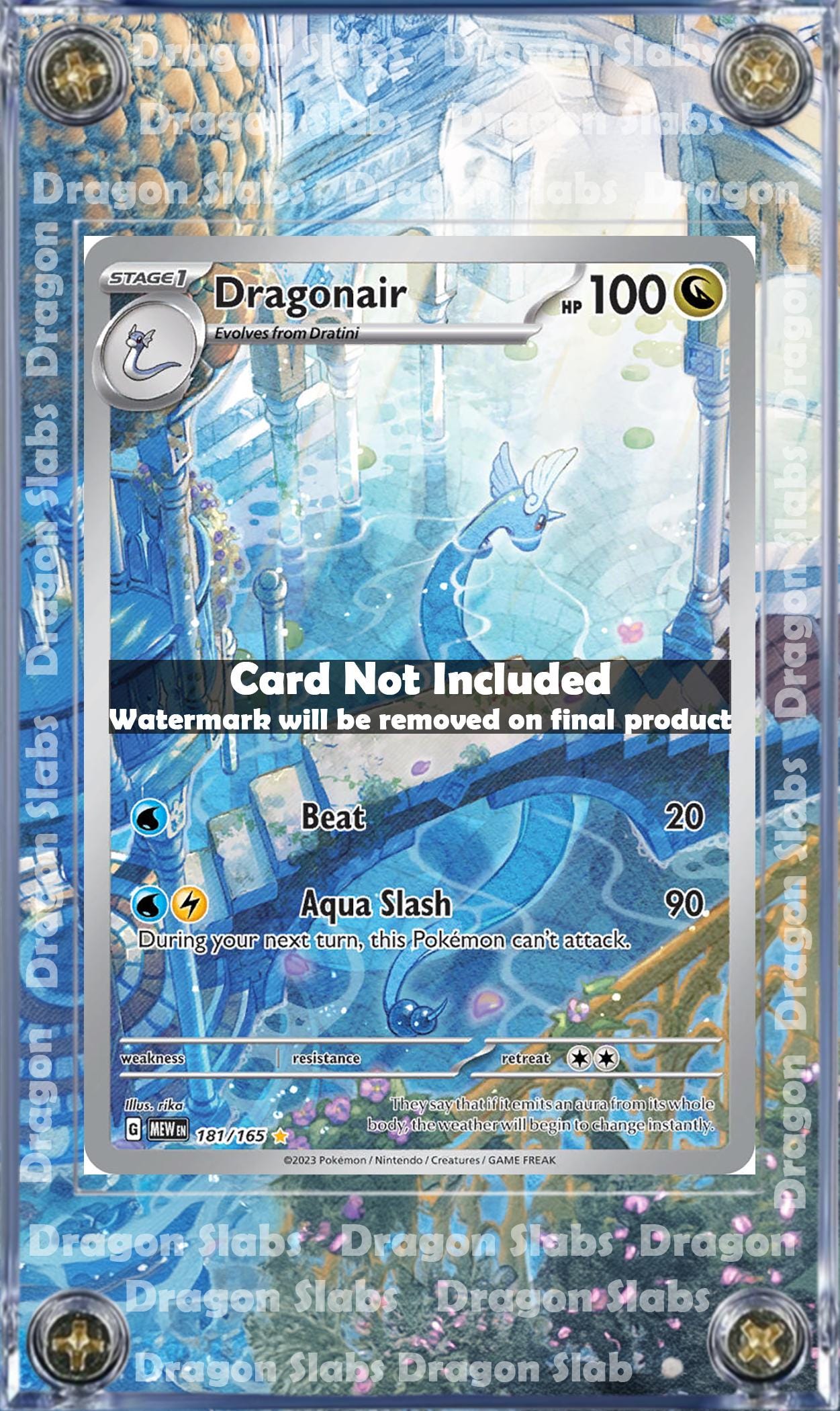 Pokemon 151 Dragonair IR 181/165 Custom Display Case from Pokemon 151