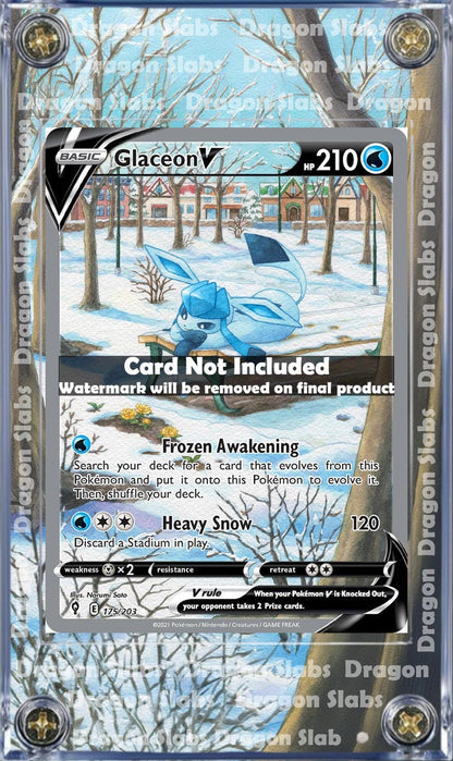 Pokemon Glaceon V Alt Art 175/203 Evolving Skies Extended Artwork Case