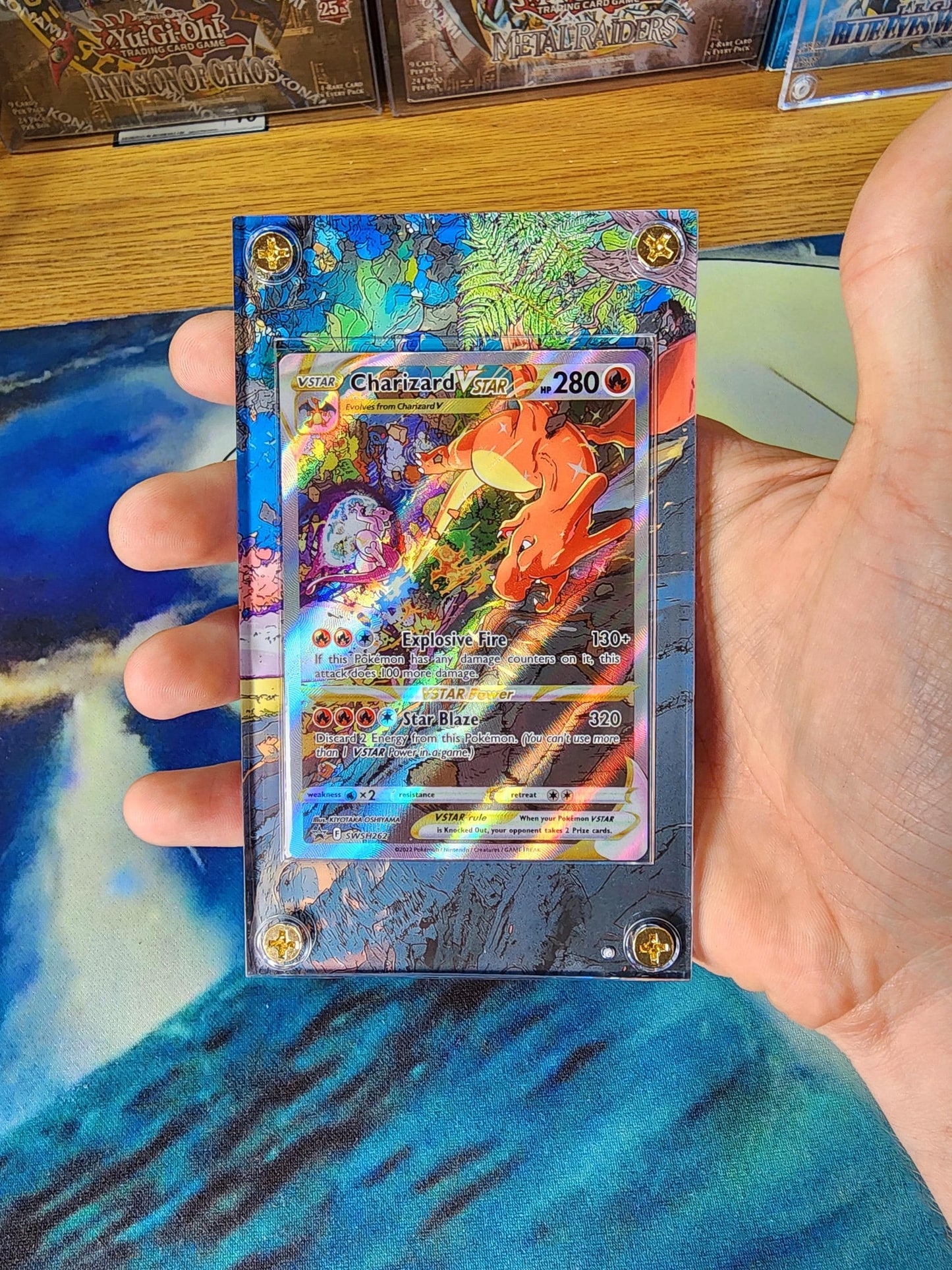 Pokemon Mewtwo Vstar GG40 & Charizard SWSH262 Crown Zenith Custom Display Cases Extended Artwork