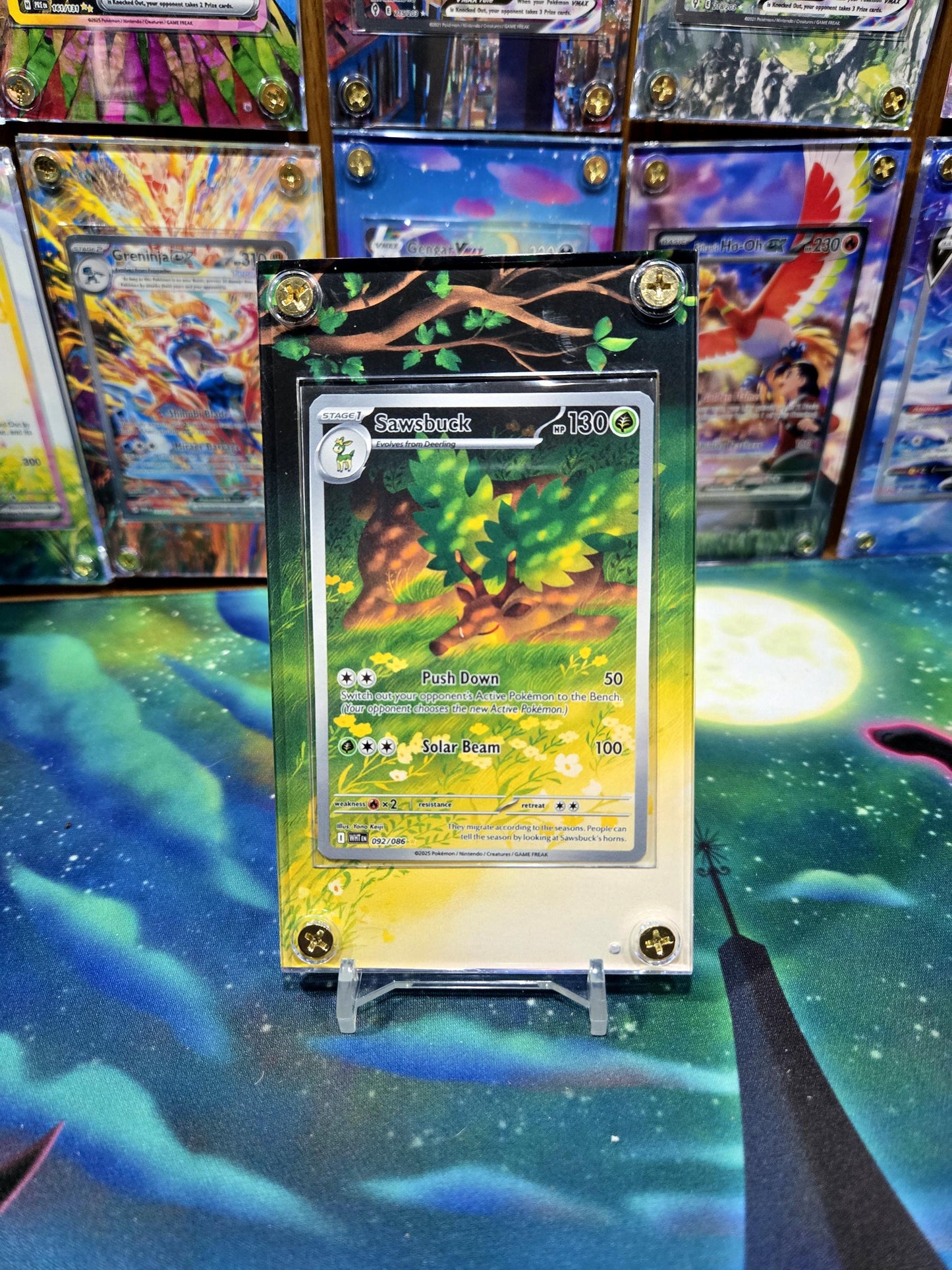 Pokemon Sawsbuck 092/086 IR White Flare Extended Art Case