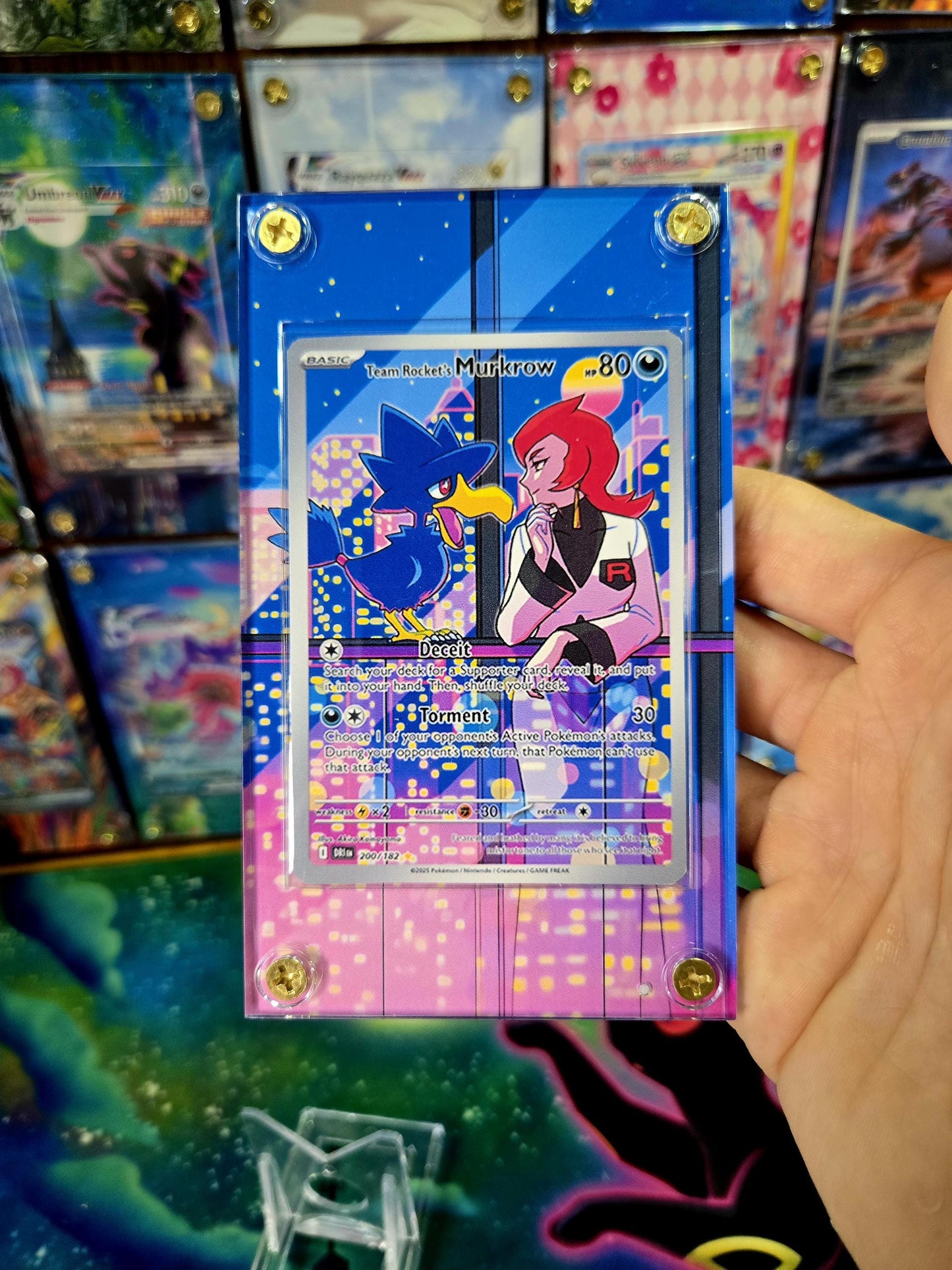 Pokemon Team Rocket's Murkrow 200/182 Destined Rival Extended Art Case