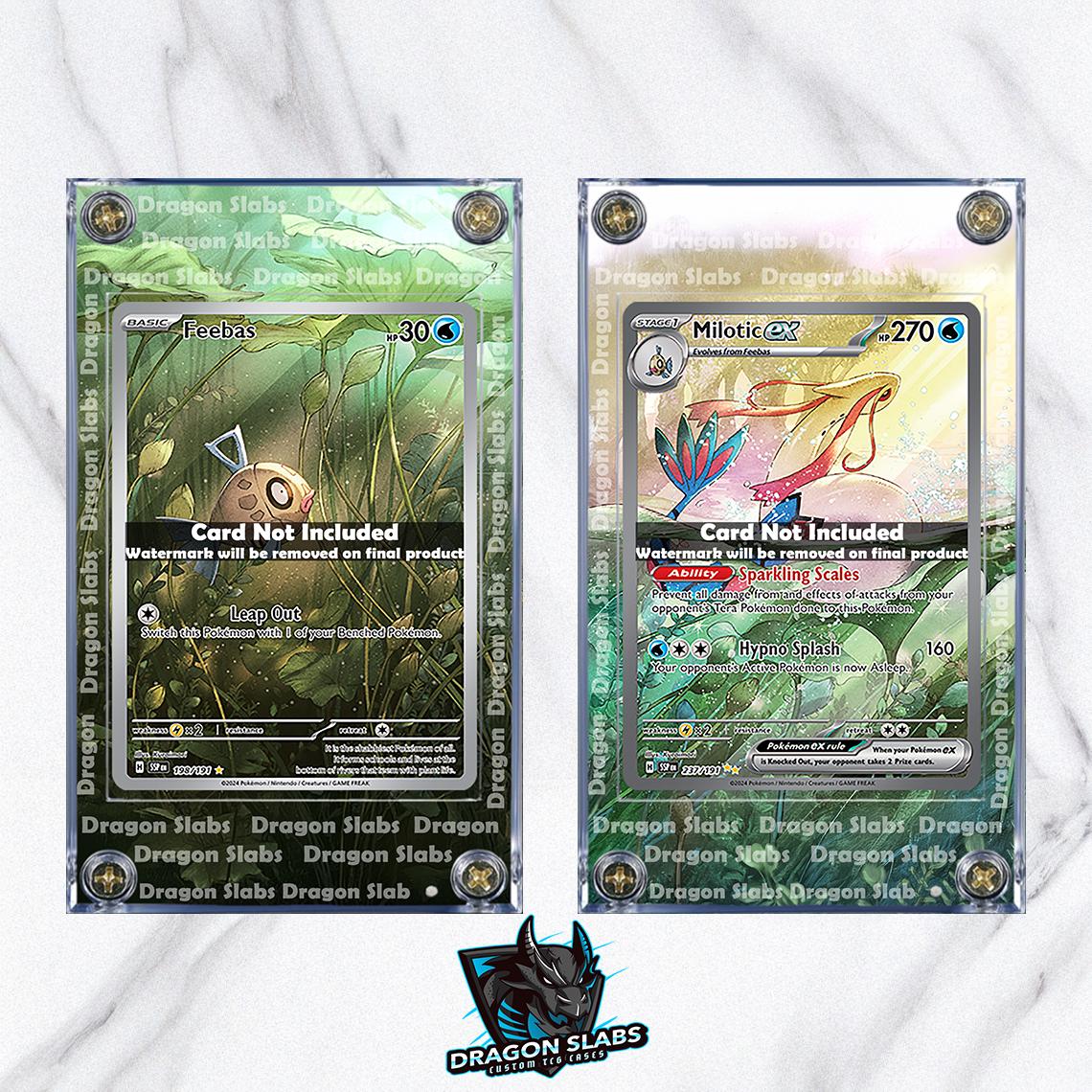 x2 Pokemon Milotic EX & Feebas 237/191 198/191 IR Custom Extended Artwork Cases from Surging Sparks