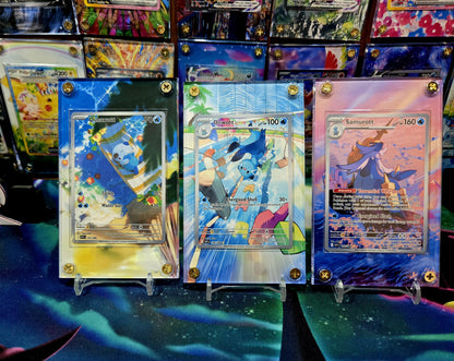 x3 Pokemon Oshawott Dewott Samurott IR 102 103 104 White Flare Extended Art Cases