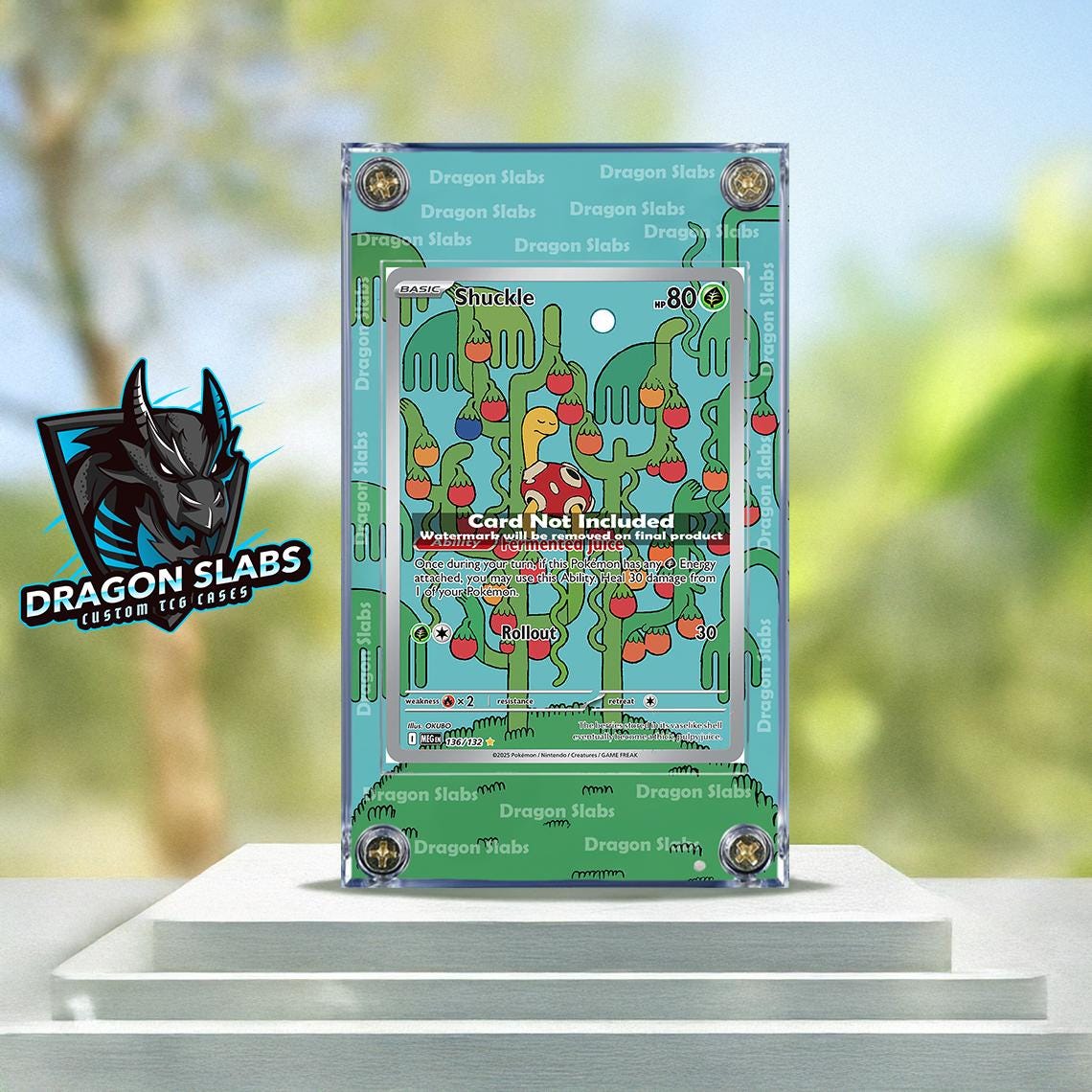 Pokemon Shuckle 136/132 Mega Evolution Card Custom Extended Artwork Case