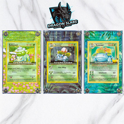x3 Pokemon Bulbasaur Ivysaur Venusaur Base Set Extended Artwork Cases