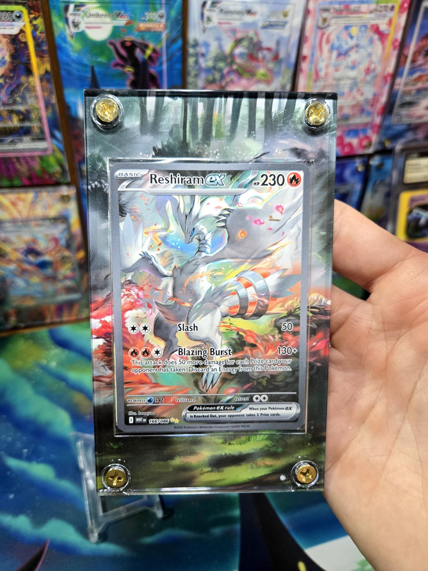 Pokemon Reshiram EX English SIR 166/086 White Flare Extended Art Case