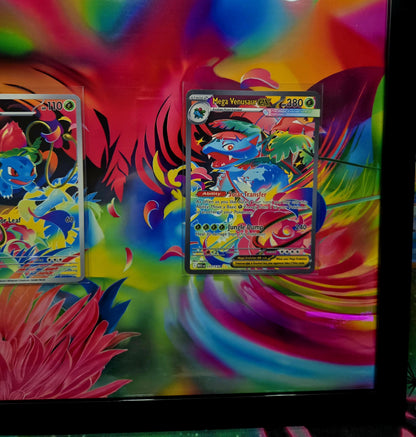 Pokemon Bulbasaur Ivysaur & Mega Venusaur Mega Brave 8.5 x 14" Display Frame Extended Artwork