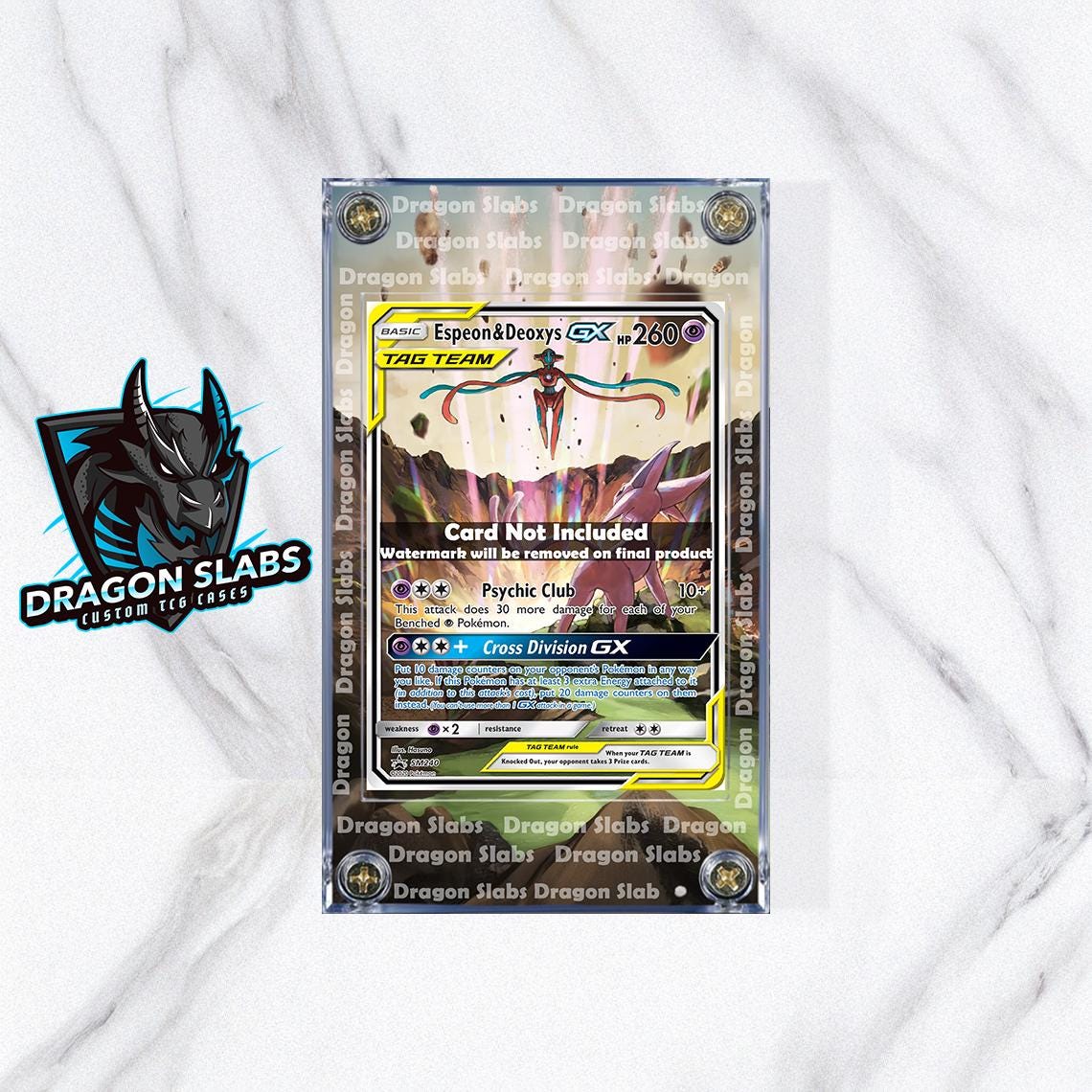 Espeon & Deoxys GX Tag Team SM240 Promo Extended Artwork Case