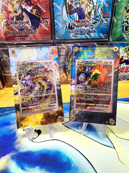 Pokemon Mewtwo Vstar GG40 & Charizard SWSH262 Crown Zenith Custom Display Cases Extended Artwork