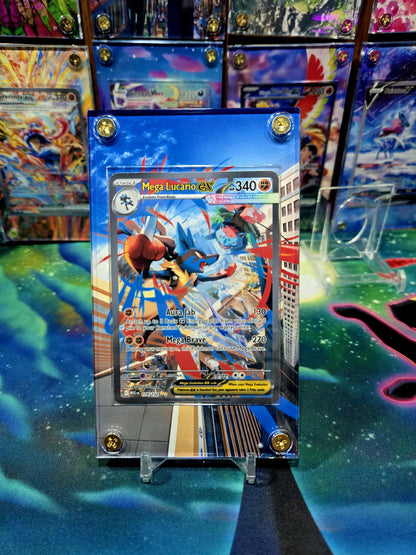 x2 Pokemon Mega Lucario EX 179 Riolu 010 Mega Evolution Extended Art Custom Case