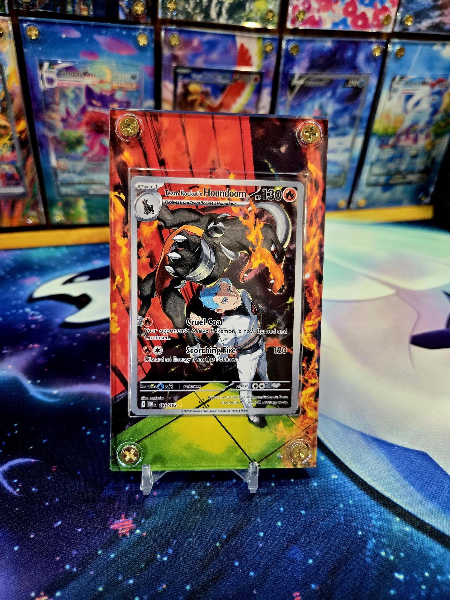 Pokemon Team Rocket's Houndoom 191/182 Destined Rival Extended Art Case