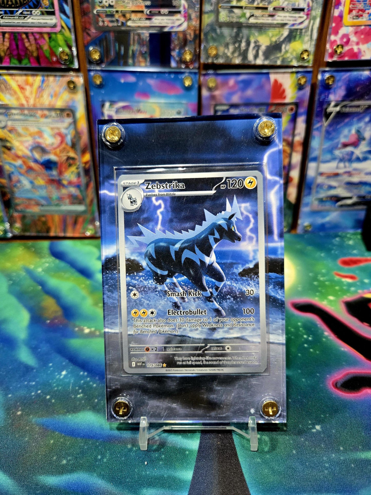 x2 Pokemon Blitzle Zebstrika 114 115 IR White Flare Extended Art Cases