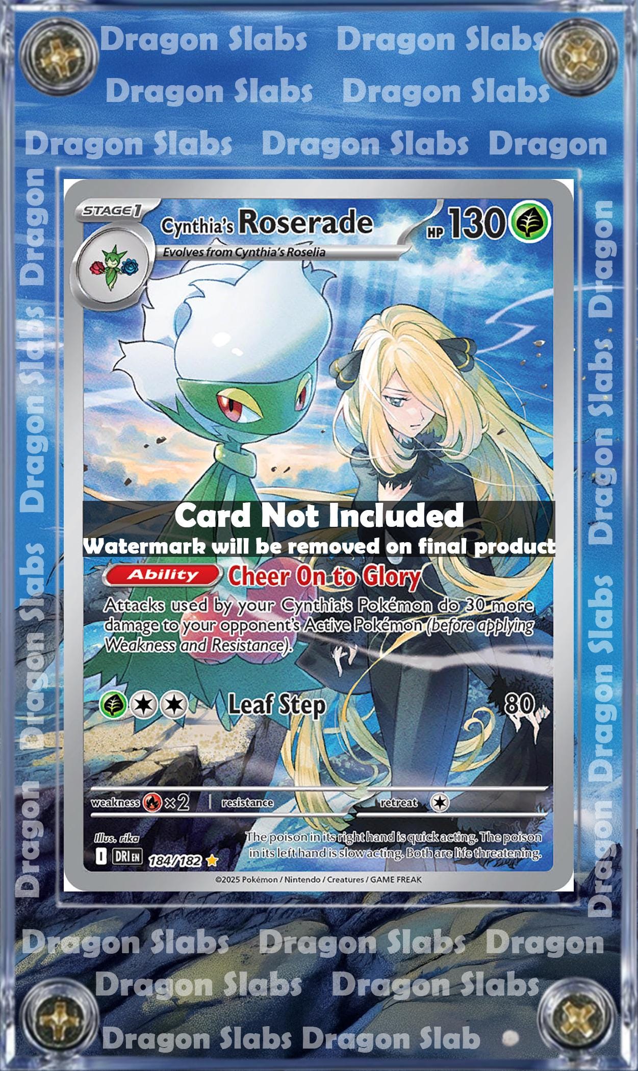 Pokemon Cynthia's Roserade IR 184/182 Destined Rival Extended Art Case