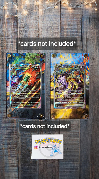 Pokemon Mewtwo Vstar GG40 & Charizard SWSH262 Crown Zenith Custom Display Cases Extended Artwork