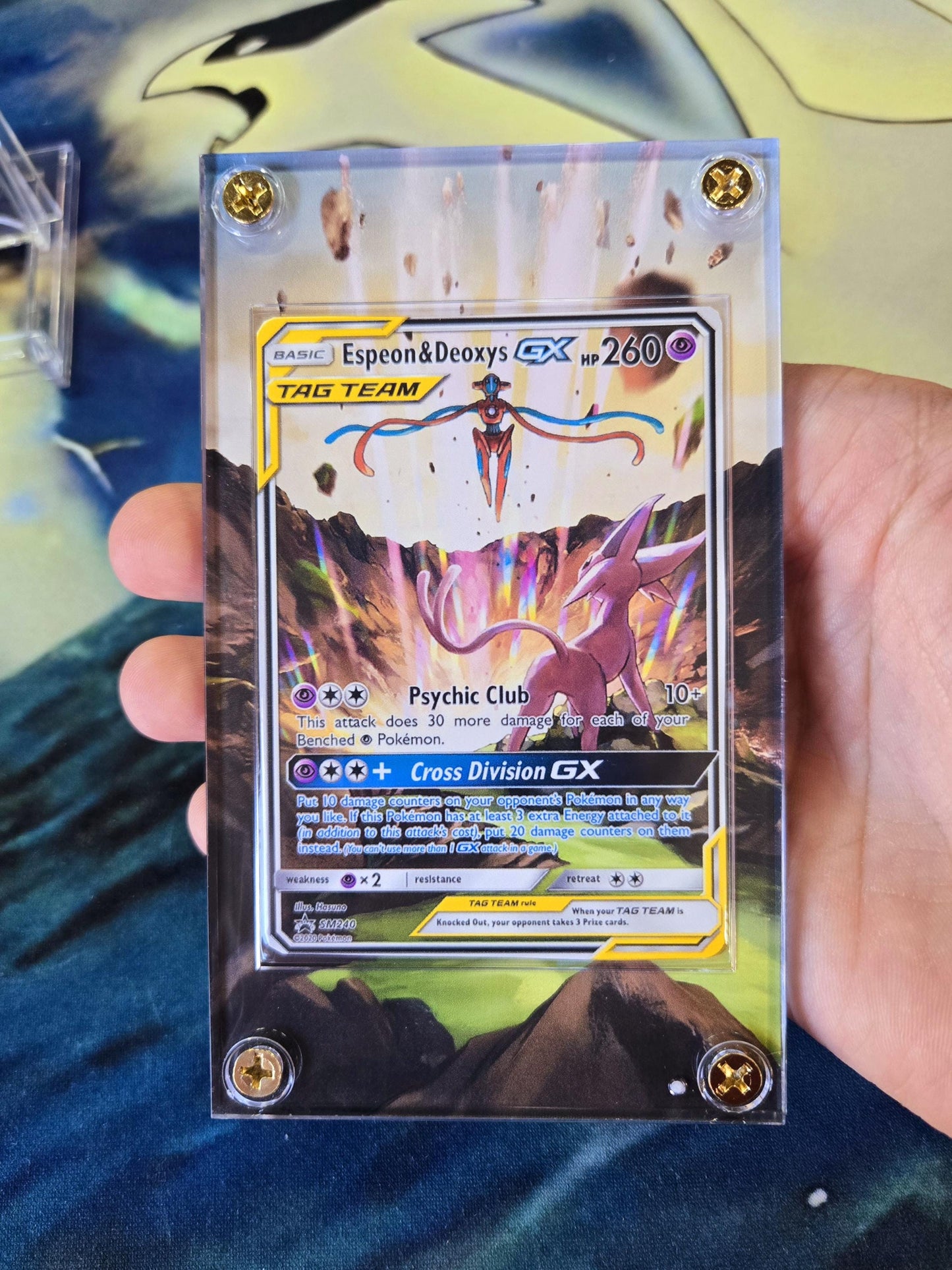 Espeon & Deoxys GX Tag Team SM240 Promo Extended Artwork Case