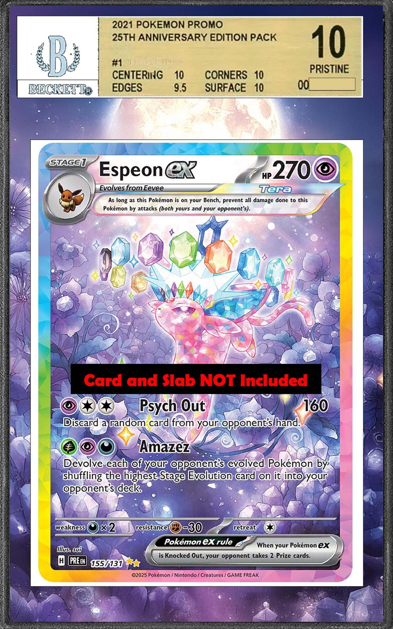 Espeon ex 155/131  PSA bgs CGC tag Extended Artwork Pokemon TCG from Prismatic Evolutions