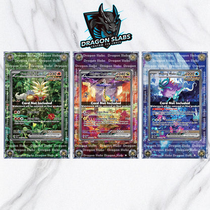 X3 Pokemon Walking Wake, Gouging Fire, Raging Bolt EX Custom Case Extended Artwork