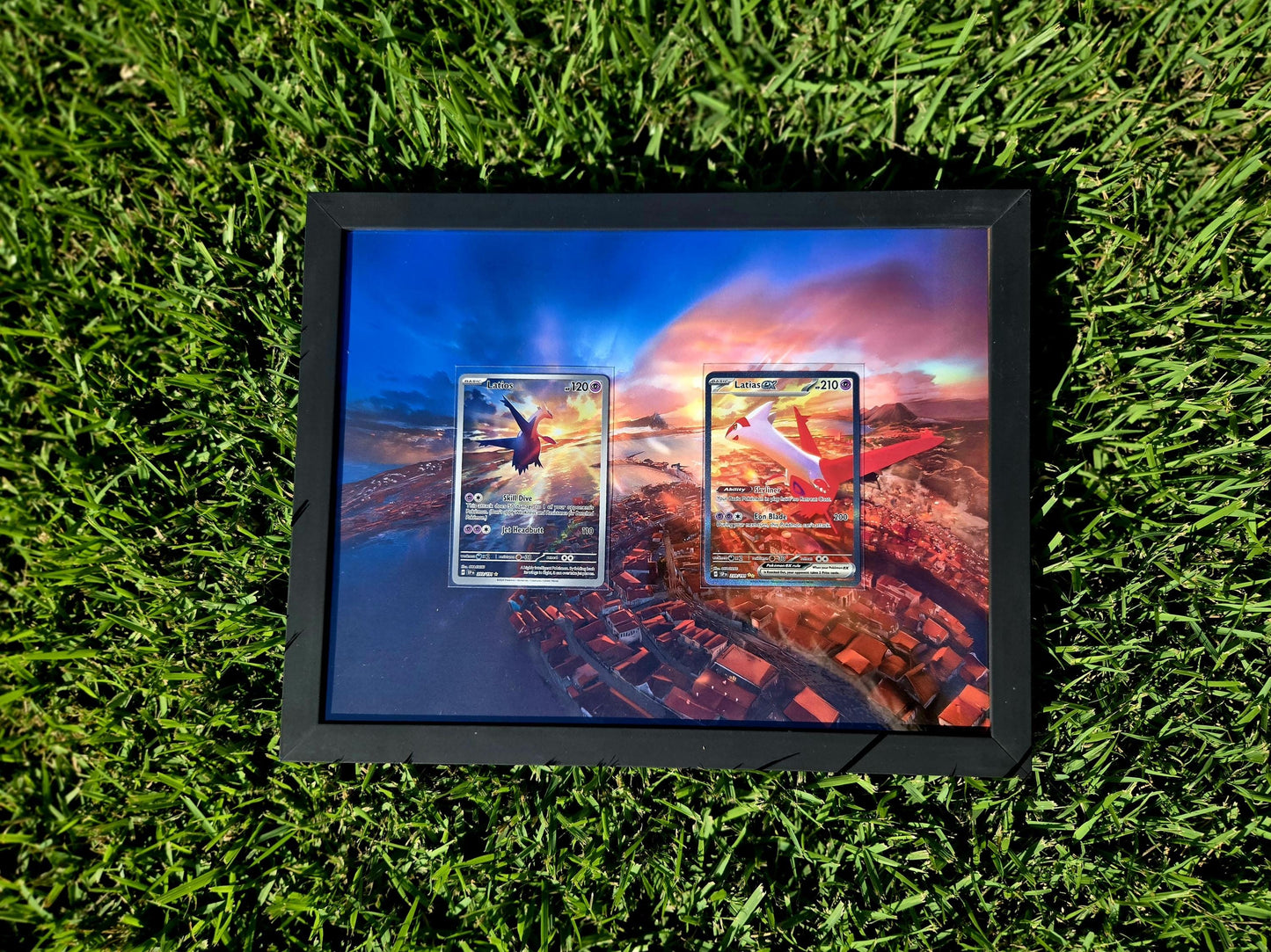 Pokemon Latias 239 & Latios 203 Surging Sparks Extended Art 8.5 x 11" Frame
