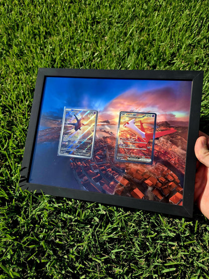 Pokemon Latias 239 & Latios 203 Surging Sparks Extended Art 8.5 x 11" Frame