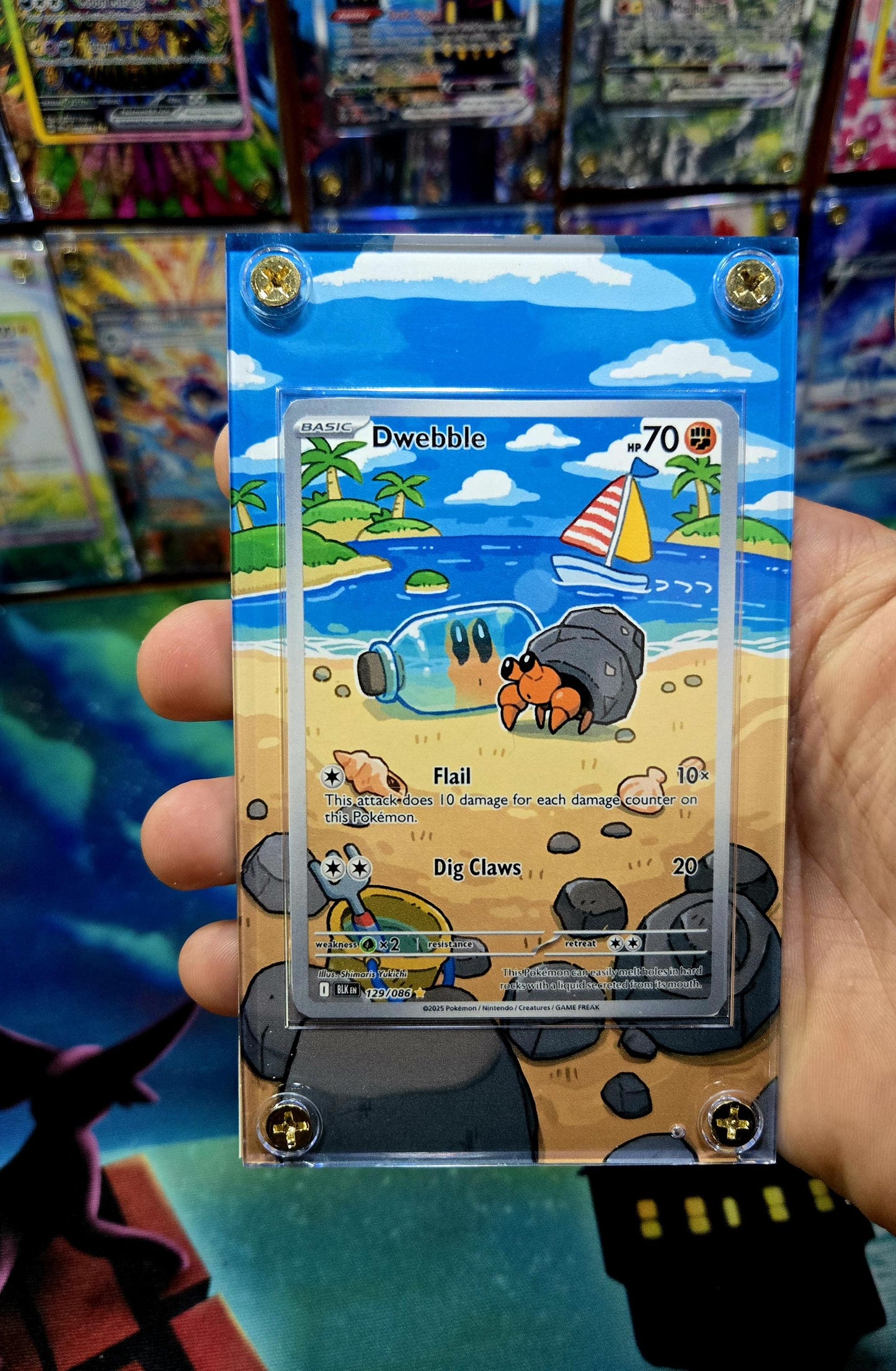 Pokemon Dwebble 129/086 IR Black Bolt Extended Art Case