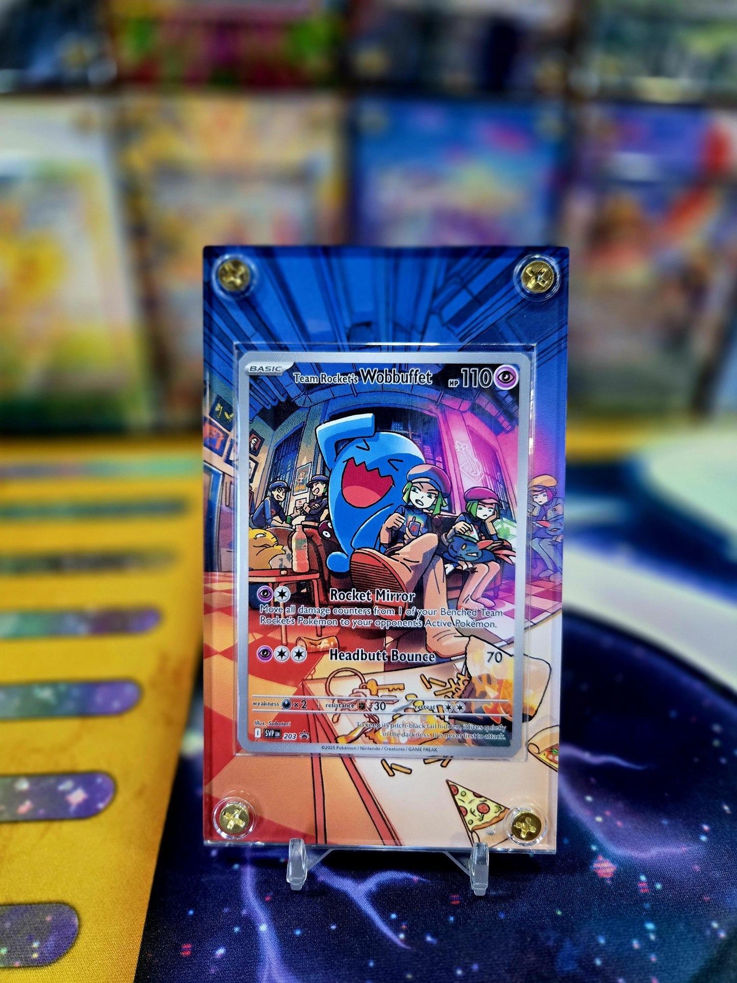 Pokemon Team Rocket’s Wobbuffet 203 Promo Destined Rivals Extended Art Case
