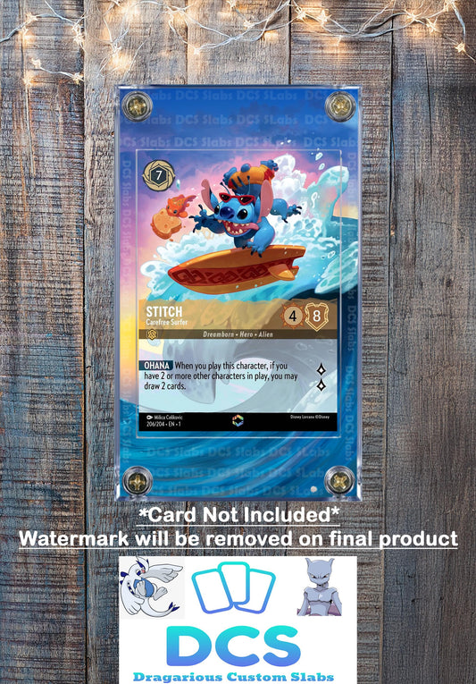Disney Lorcana Stitch Carefree Surfer 206/204 Chapter 1 Enchanted Custom Case