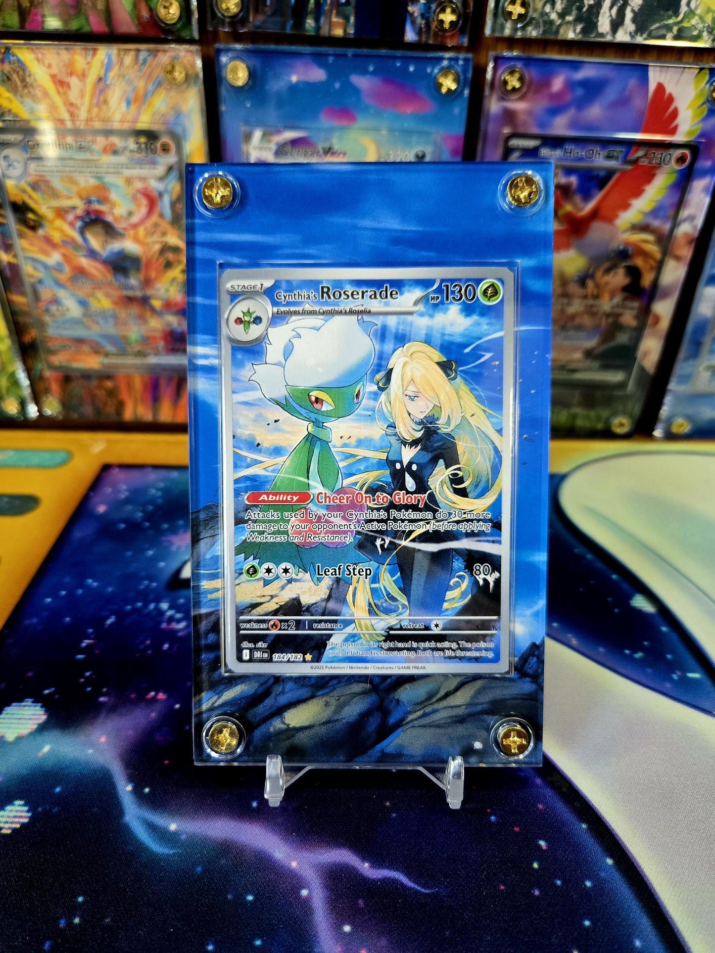 Pokemon Cynthia's Roserade IR 184/182 Destined Rival Extended Art Case