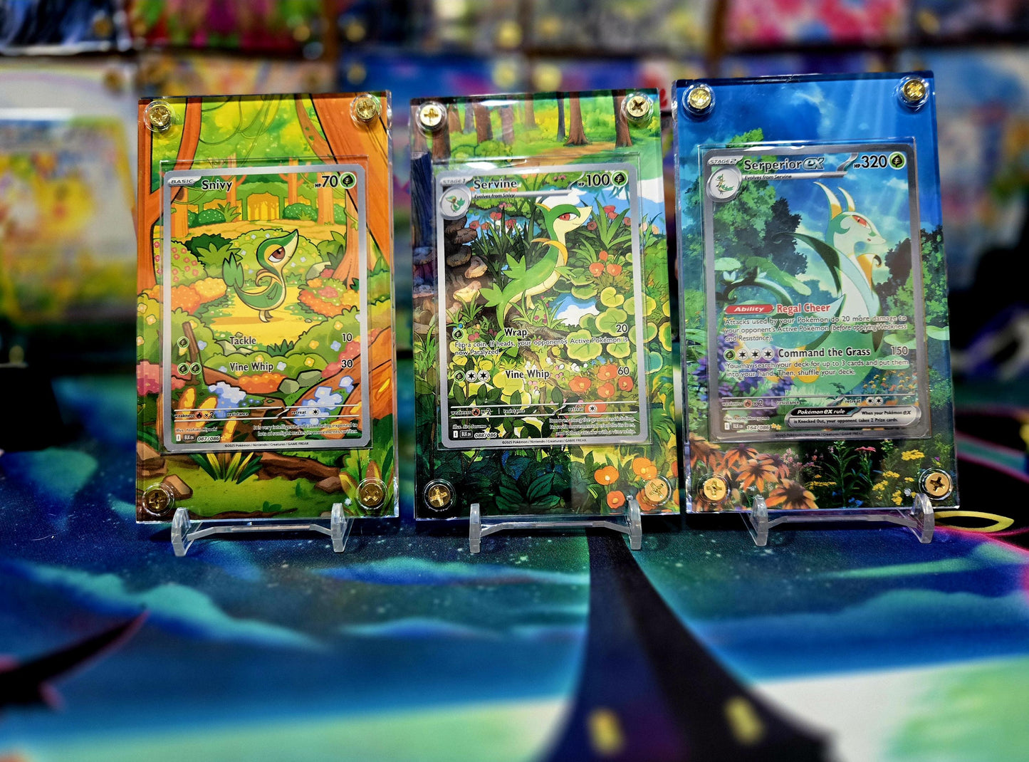x3 Pokemon Snivy, Servine, Serperior EX SIR 167,087, 088 Black Bolt Extended Art Cases