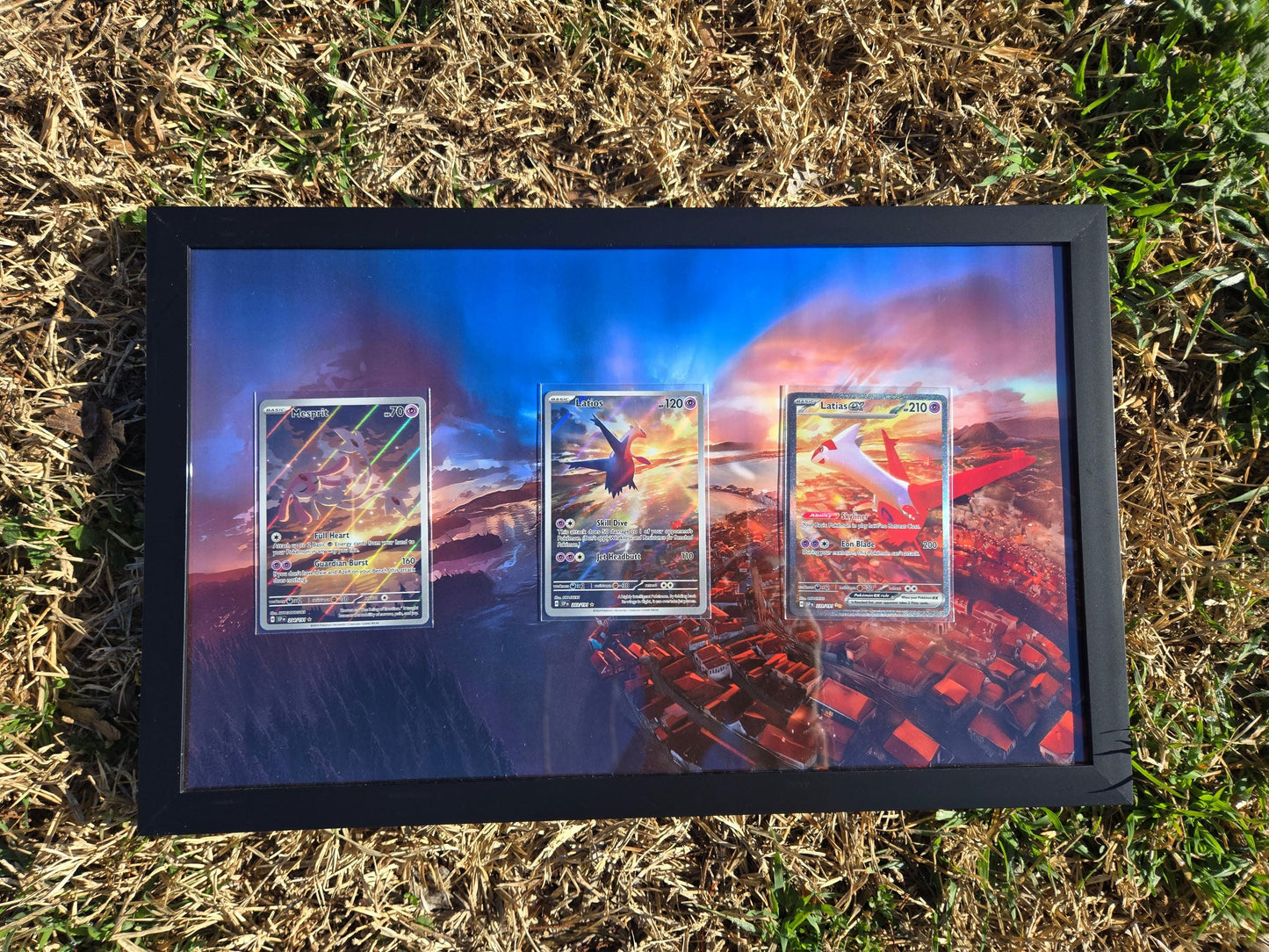 Latias Ex Latios Mesprit Surging Sparks 8.5 x 14" Display Frame Extended Art