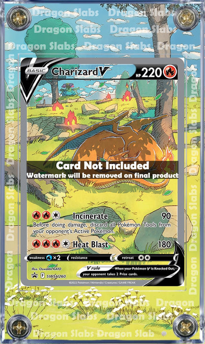 Pokemon Charizard V SWSH260 Promo Custom Display Case Slab Extended Artwork