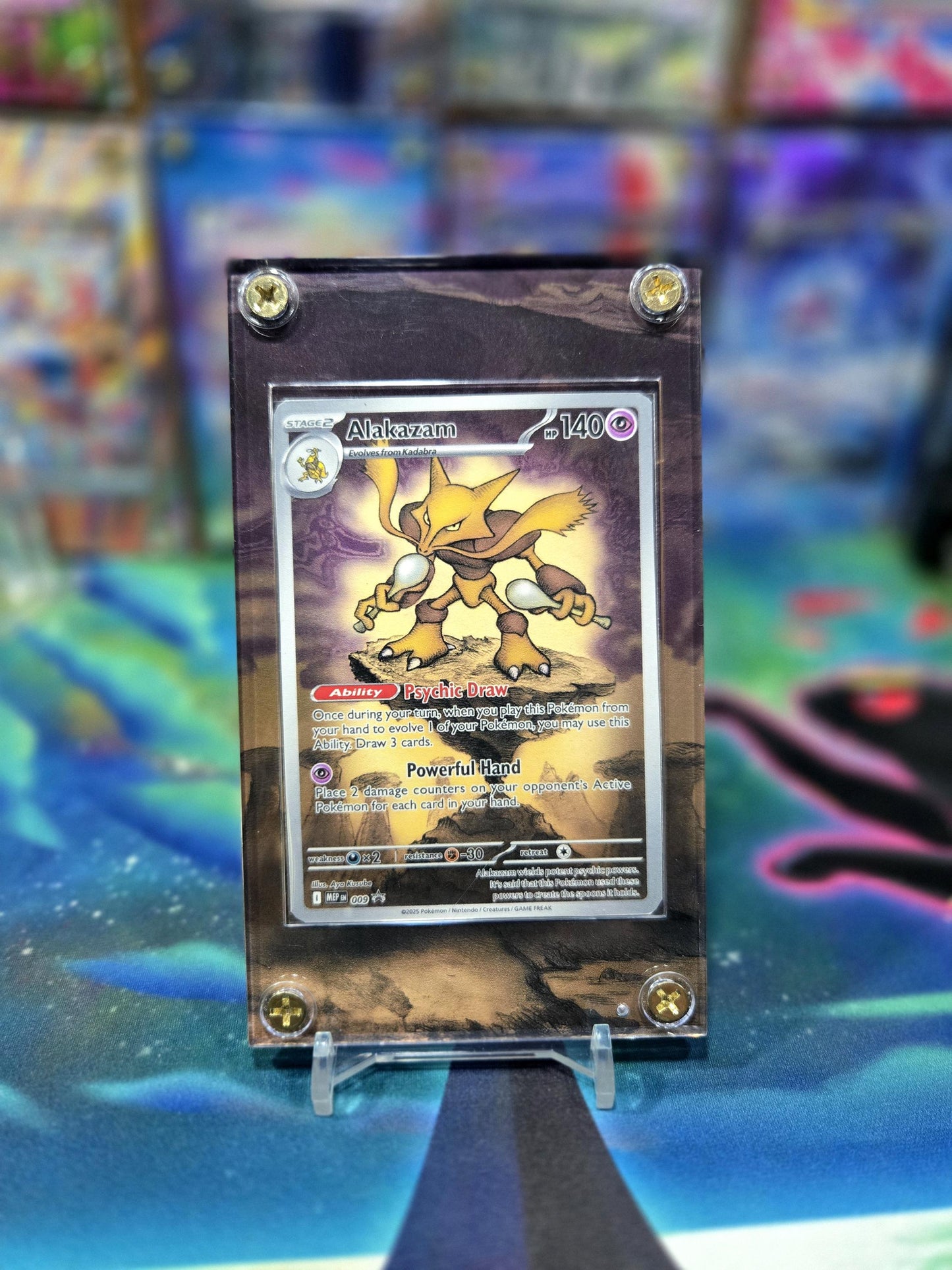 Pokemon Alakazam 009 Promo Mega Evolution Extended Art Custom Case