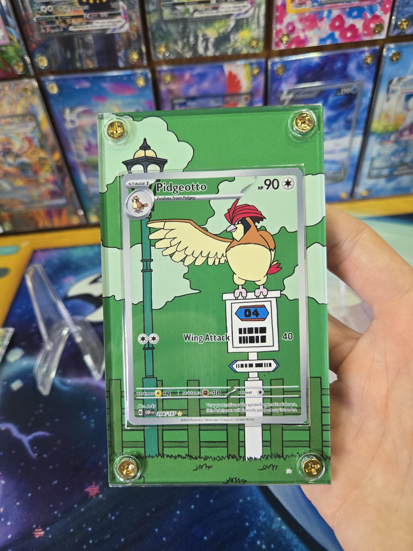 x3 Pidgey Pidgeotto Pidgeot EX 207, 208, 225/197 Obsidian Flames Custom Cases