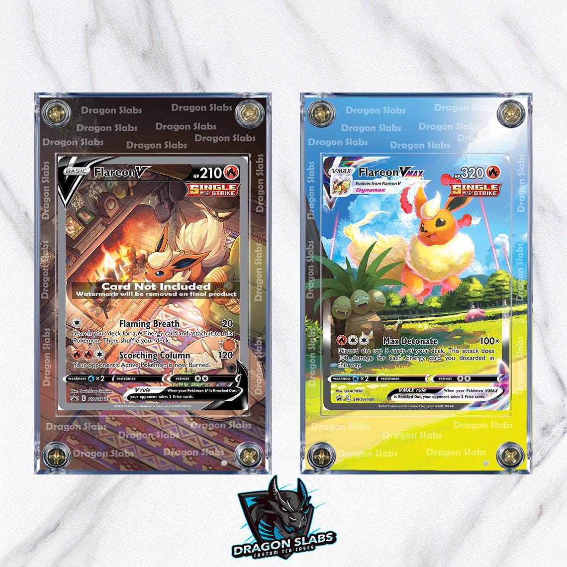 Pokemon Flareon Vmax & V Alt Art SWSH180 SWSH179 Promo Extended Artwork Cases