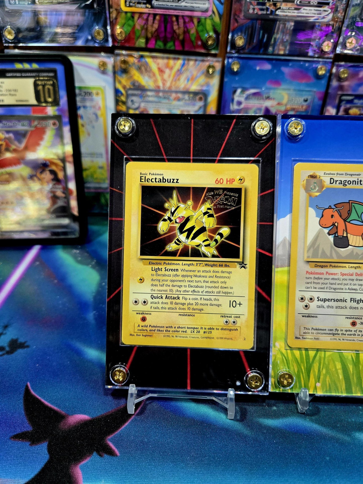 x4 Pokemon Pikachu Dragonite Mewtwo Electabuzz Black Star Movie Promo Extended Art Custom Cases