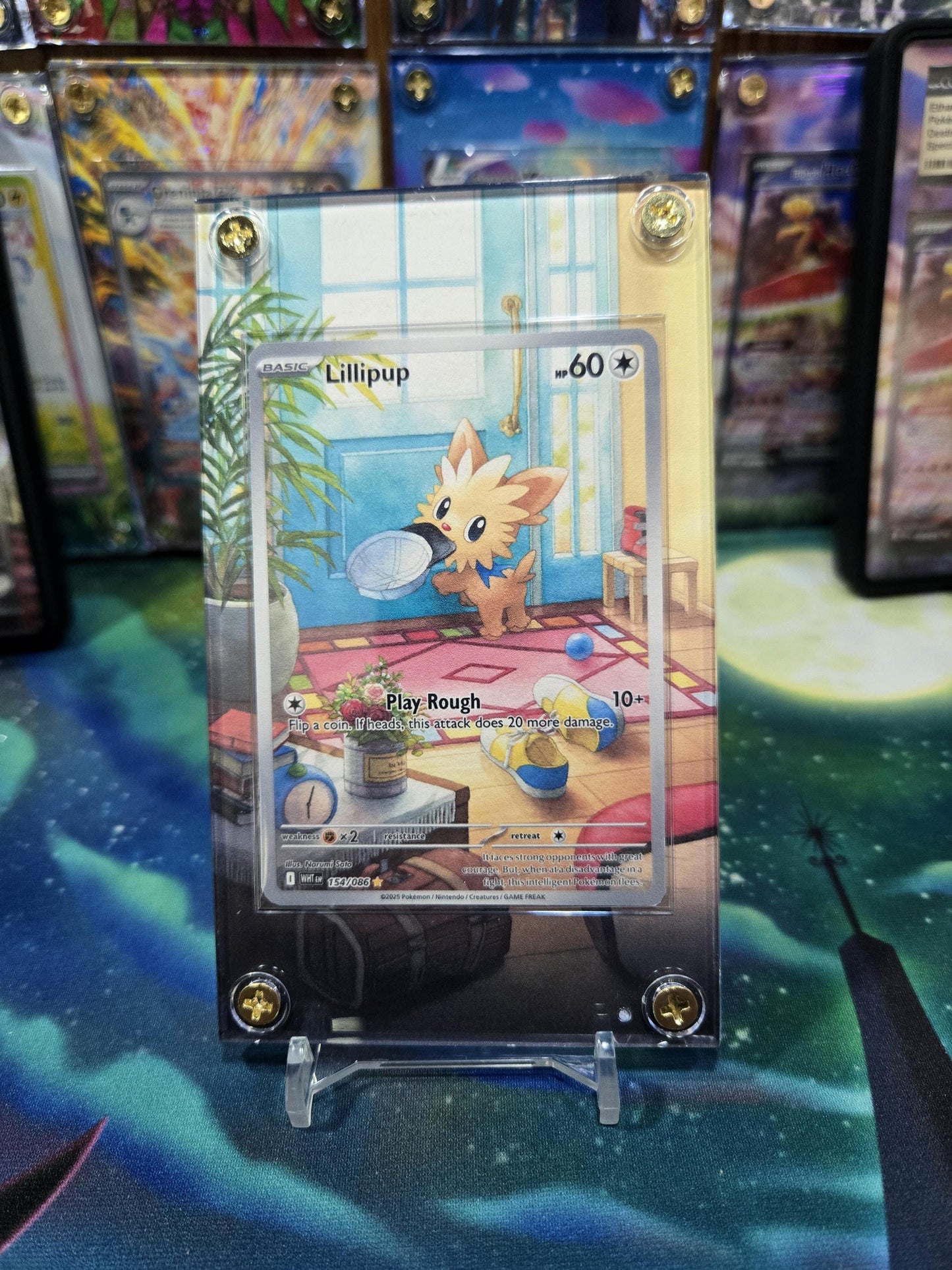 x3 Pokemon Lillipup Herdier Stoutland IR 154 155 156 White Flare Extended Art Cases