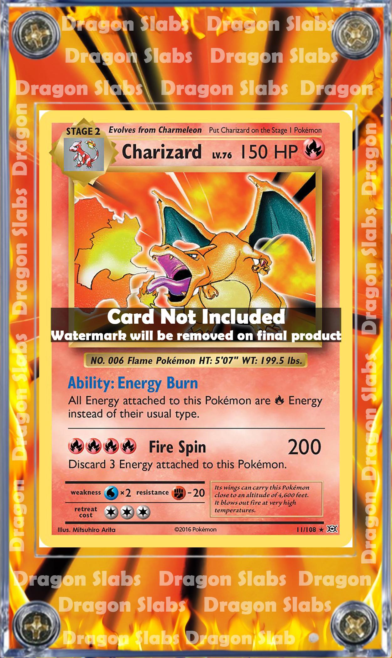 Pokemon Charizard Base Set Custom Extended Artwork Case