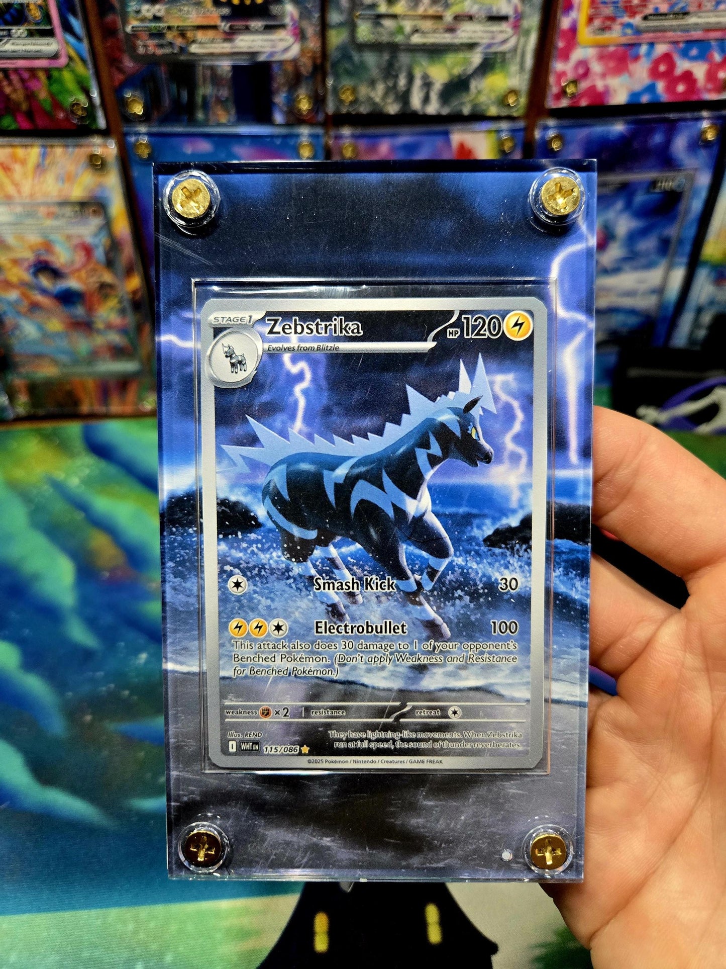 x2 Pokemon Blitzle Zebstrika 114 115 IR White Flare Extended Art Cases