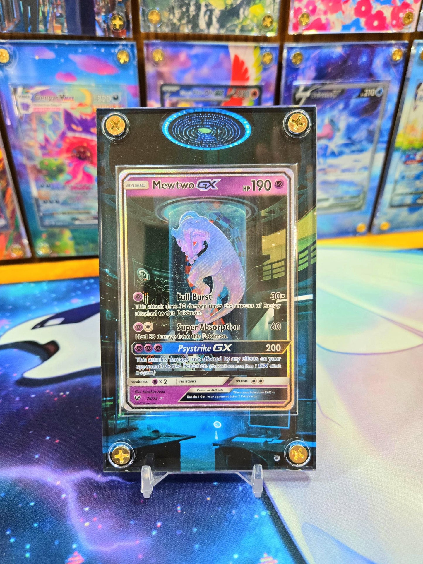 Pokemon Mewtwo GX Full Art Shining Legends 78/73 Extended Art Custom Case