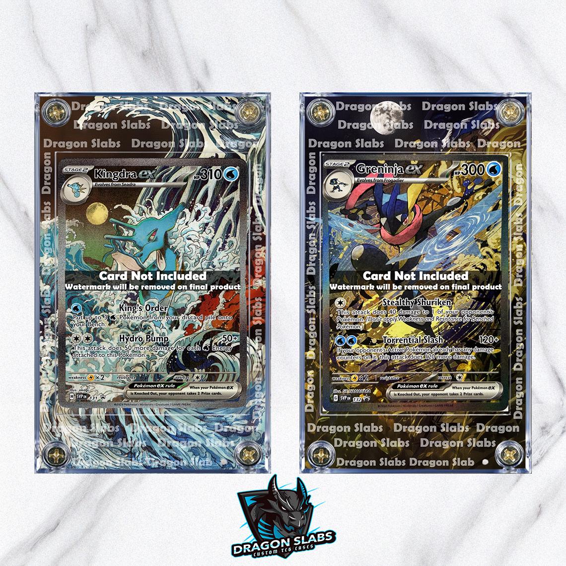 Pokemon Greninja EX & Kingdra EX Sir Promo 131 132 SV Shrouded Fable Custom Cases