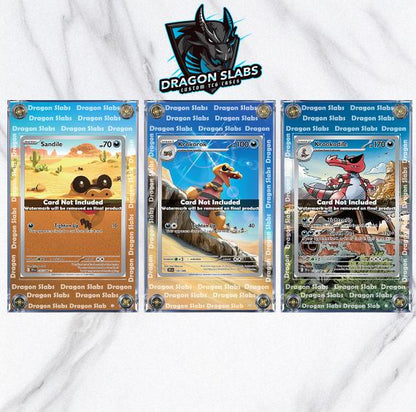 x3 Pokemon Sandile Krokorok Krookodile IR Black Bolt Extended Artwork Cases